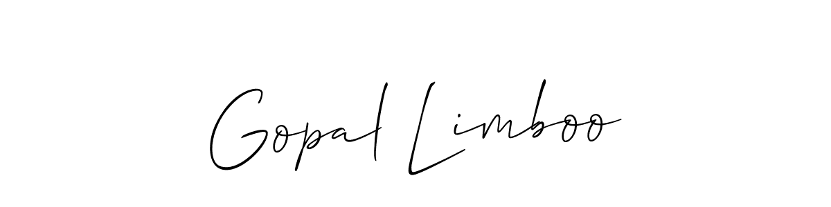 Use a signature maker to create a handwritten signature online. With this signature software, you can design (Allison_Script) your own signature for name Gopal Limboo. Gopal Limboo signature style 2 images and pictures png