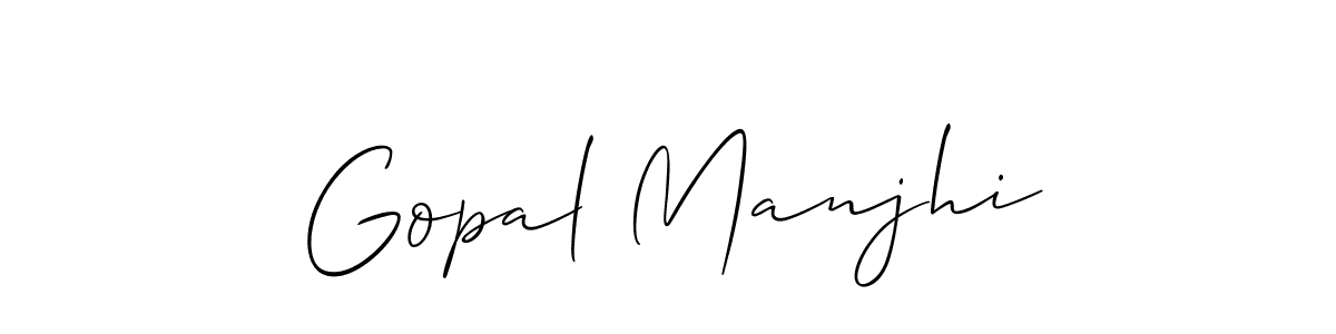 Create a beautiful signature design for name Gopal Manjhi. With this signature (Allison_Script) fonts, you can make a handwritten signature for free. Gopal Manjhi signature style 2 images and pictures png
