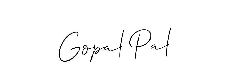 Use a signature maker to create a handwritten signature online. With this signature software, you can design (Allison_Script) your own signature for name Gopal Pal. Gopal Pal signature style 2 images and pictures png