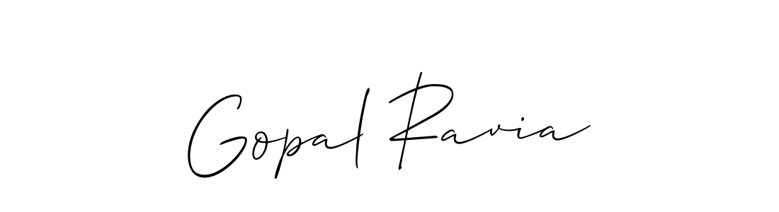 How to make Gopal Ravia signature? Allison_Script is a professional autograph style. Create handwritten signature for Gopal Ravia name. Gopal Ravia signature style 2 images and pictures png