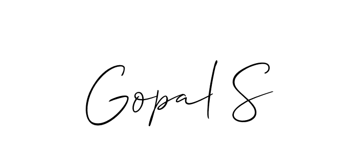 if you are searching for the best signature style for your name Gopal S. so please give up your signature search. here we have designed multiple signature styles  using Allison_Script. Gopal S signature style 2 images and pictures png