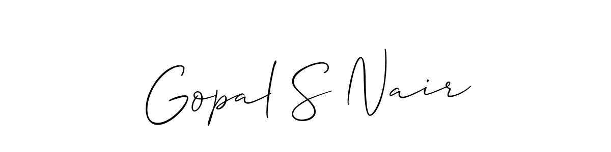 Make a beautiful signature design for name Gopal S Nair. With this signature (Allison_Script) style, you can create a handwritten signature for free. Gopal S Nair signature style 2 images and pictures png