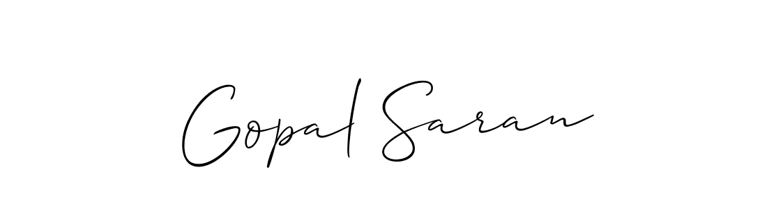 You should practise on your own different ways (Allison_Script) to write your name (Gopal Saran) in signature. don't let someone else do it for you. Gopal Saran signature style 2 images and pictures png