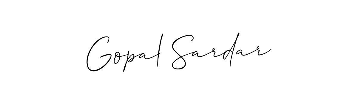 Design your own signature with our free online signature maker. With this signature software, you can create a handwritten (Allison_Script) signature for name Gopal Sardar. Gopal Sardar signature style 2 images and pictures png