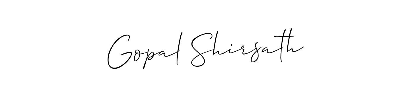 Design your own signature with our free online signature maker. With this signature software, you can create a handwritten (Allison_Script) signature for name Gopal Shirsath. Gopal Shirsath signature style 2 images and pictures png