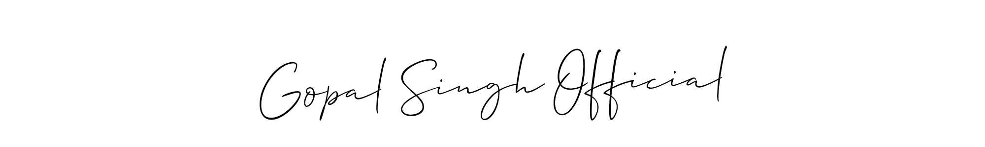 Make a beautiful signature design for name Gopal Singh Official. With this signature (Allison_Script) style, you can create a handwritten signature for free. Gopal Singh Official signature style 2 images and pictures png