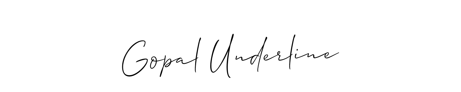 if you are searching for the best signature style for your name Gopal Underline. so please give up your signature search. here we have designed multiple signature styles  using Allison_Script. Gopal Underline signature style 2 images and pictures png