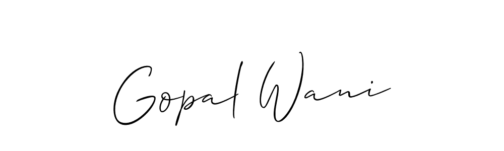 Use a signature maker to create a handwritten signature online. With this signature software, you can design (Allison_Script) your own signature for name Gopal Wani. Gopal Wani signature style 2 images and pictures png