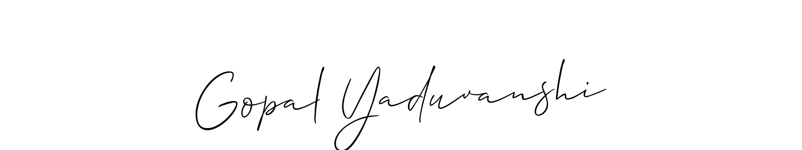Also we have Gopal Yaduvanshi name is the best signature style. Create professional handwritten signature collection using Allison_Script autograph style. Gopal Yaduvanshi signature style 2 images and pictures png