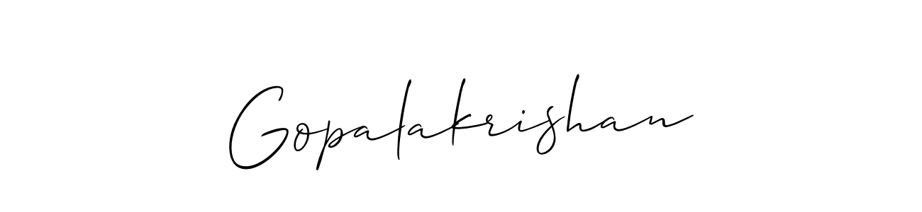 How to make Gopalakrishan name signature. Use Allison_Script style for creating short signs online. This is the latest handwritten sign. Gopalakrishan signature style 2 images and pictures png