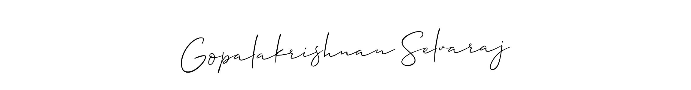 How to Draw Gopalakrishnan Selvaraj signature style? Allison_Script is a latest design signature styles for name Gopalakrishnan Selvaraj. Gopalakrishnan Selvaraj signature style 2 images and pictures png