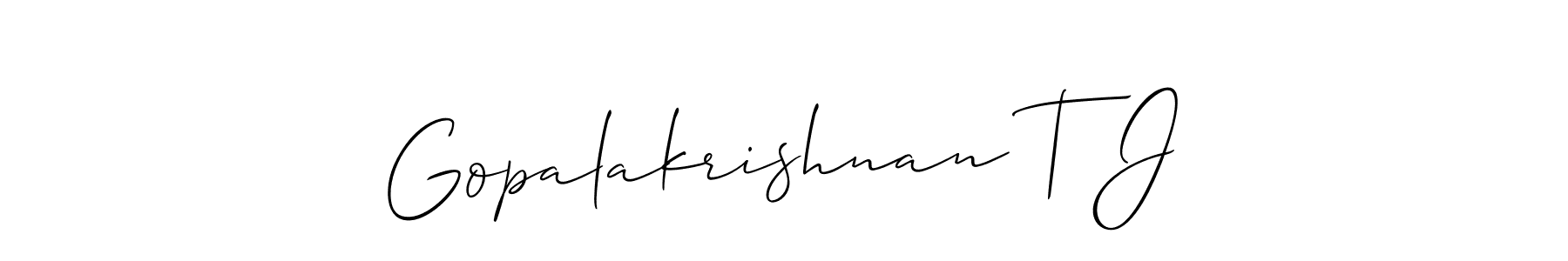 Make a beautiful signature design for name Gopalakrishnan T J. Use this online signature maker to create a handwritten signature for free. Gopalakrishnan T J signature style 2 images and pictures png