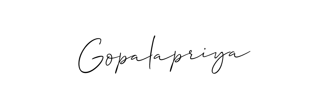 Design your own signature with our free online signature maker. With this signature software, you can create a handwritten (Allison_Script) signature for name Gopalapriya. Gopalapriya signature style 2 images and pictures png