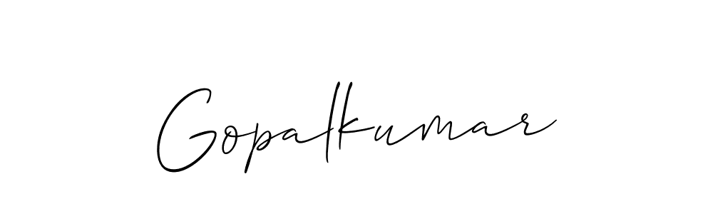 It looks lik you need a new signature style for name Gopalkumar. Design unique handwritten (Allison_Script) signature with our free signature maker in just a few clicks. Gopalkumar signature style 2 images and pictures png