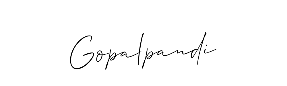 Make a beautiful signature design for name Gopalpandi. With this signature (Allison_Script) style, you can create a handwritten signature for free. Gopalpandi signature style 2 images and pictures png