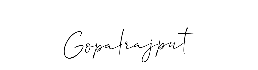 Use a signature maker to create a handwritten signature online. With this signature software, you can design (Allison_Script) your own signature for name Gopalrajput. Gopalrajput signature style 2 images and pictures png