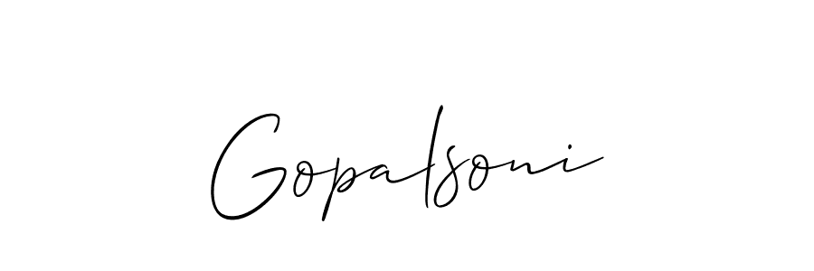 How to Draw Gopalsoni signature style? Allison_Script is a latest design signature styles for name Gopalsoni. Gopalsoni signature style 2 images and pictures png
