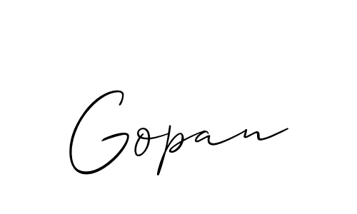 Create a beautiful signature design for name Gopan. With this signature (Allison_Script) fonts, you can make a handwritten signature for free. Gopan signature style 2 images and pictures png