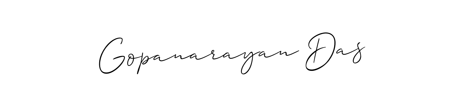 Make a short Gopanarayan Das signature style. Manage your documents anywhere anytime using Allison_Script. Create and add eSignatures, submit forms, share and send files easily. Gopanarayan Das signature style 2 images and pictures png
