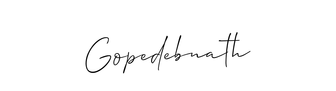 Similarly Allison_Script is the best handwritten signature design. Signature creator online .You can use it as an online autograph creator for name Gopedebnath. Gopedebnath signature style 2 images and pictures png