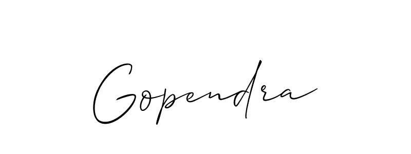 Also we have Gopendra name is the best signature style. Create professional handwritten signature collection using Allison_Script autograph style. Gopendra signature style 2 images and pictures png