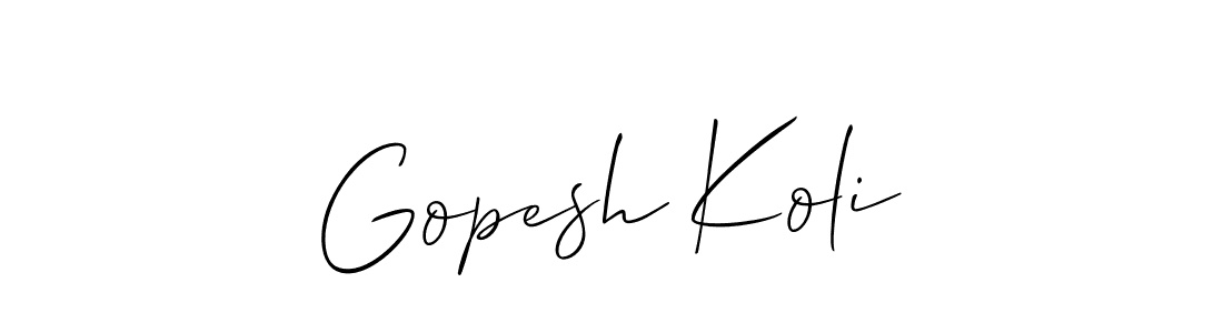 It looks lik you need a new signature style for name Gopesh Koli. Design unique handwritten (Allison_Script) signature with our free signature maker in just a few clicks. Gopesh Koli signature style 2 images and pictures png