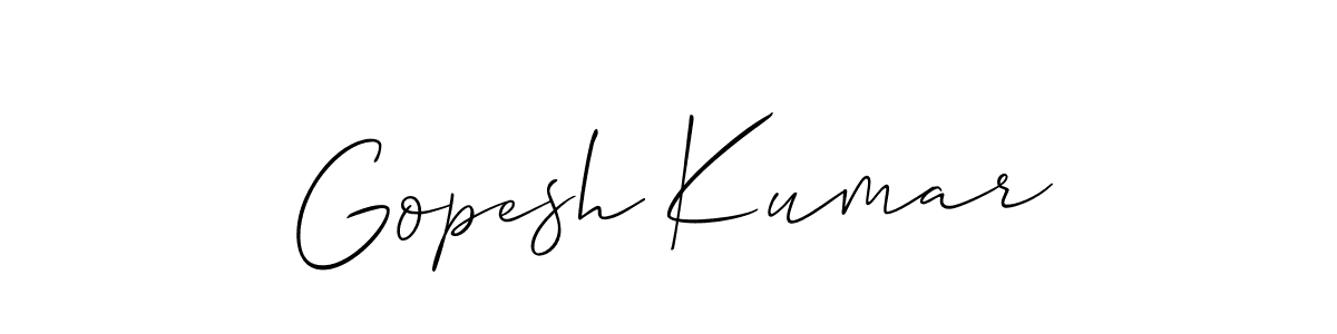 Design your own signature with our free online signature maker. With this signature software, you can create a handwritten (Allison_Script) signature for name Gopesh Kumar. Gopesh Kumar signature style 2 images and pictures png