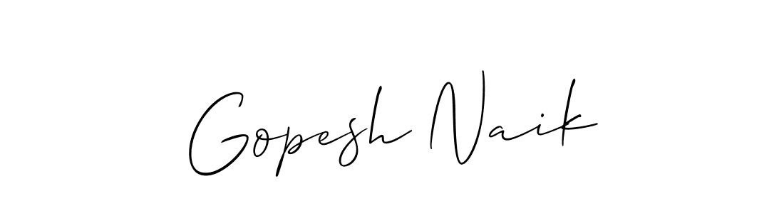 Also You can easily find your signature by using the search form. We will create Gopesh Naik name handwritten signature images for you free of cost using Allison_Script sign style. Gopesh Naik signature style 2 images and pictures png