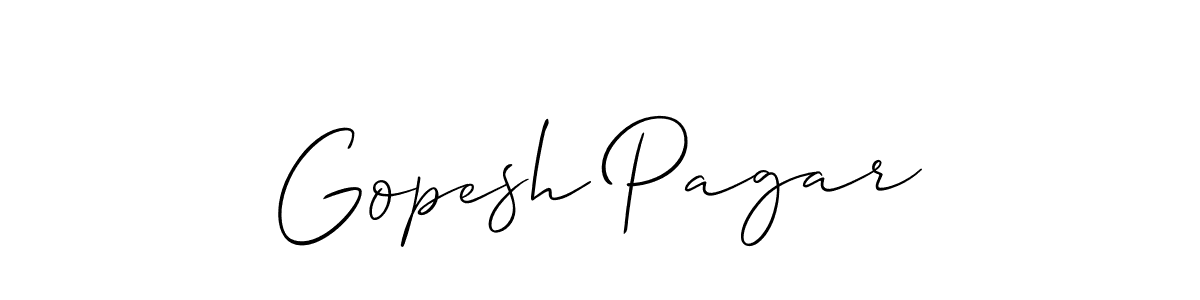 How to make Gopesh Pagar signature? Allison_Script is a professional autograph style. Create handwritten signature for Gopesh Pagar name. Gopesh Pagar signature style 2 images and pictures png