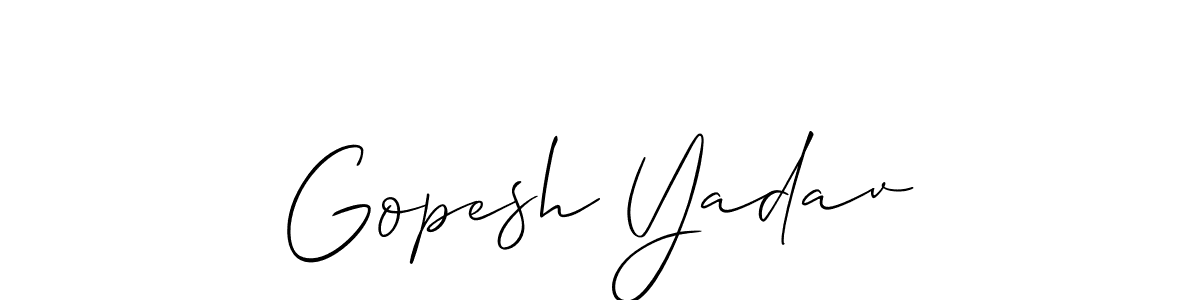 The best way (Allison_Script) to make a short signature is to pick only two or three words in your name. The name Gopesh Yadav include a total of six letters. For converting this name. Gopesh Yadav signature style 2 images and pictures png