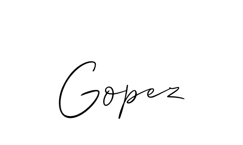 Make a beautiful signature design for name Gopez. With this signature (Allison_Script) style, you can create a handwritten signature for free. Gopez signature style 2 images and pictures png