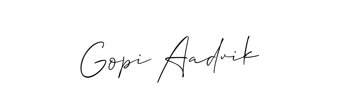 Also we have Gopi Aadvik name is the best signature style. Create professional handwritten signature collection using Allison_Script autograph style. Gopi Aadvik signature style 2 images and pictures png