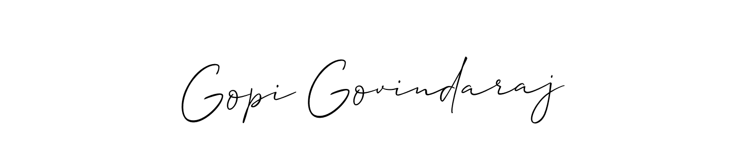 The best way (Allison_Script) to make a short signature is to pick only two or three words in your name. The name Gopi Govindaraj include a total of six letters. For converting this name. Gopi Govindaraj signature style 2 images and pictures png