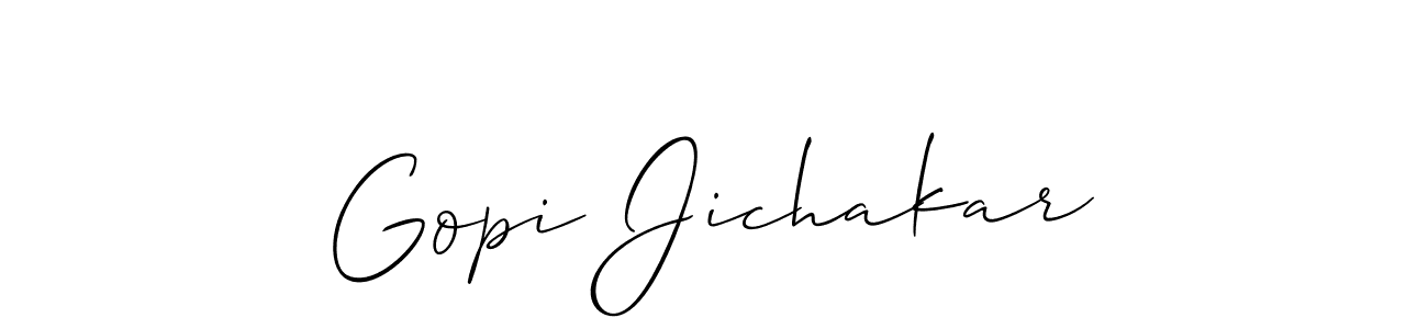 if you are searching for the best signature style for your name Gopi Jichakar. so please give up your signature search. here we have designed multiple signature styles  using Allison_Script. Gopi Jichakar signature style 2 images and pictures png