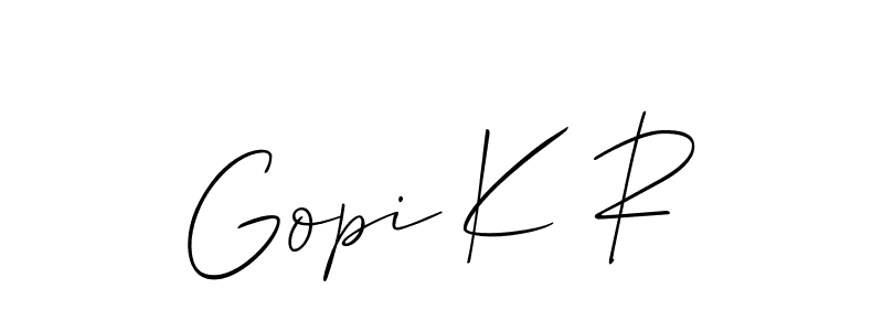 Make a beautiful signature design for name Gopi K R. With this signature (Allison_Script) style, you can create a handwritten signature for free. Gopi K R signature style 2 images and pictures png