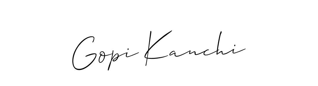 How to Draw Gopi Kanchi signature style? Allison_Script is a latest design signature styles for name Gopi Kanchi. Gopi Kanchi signature style 2 images and pictures png