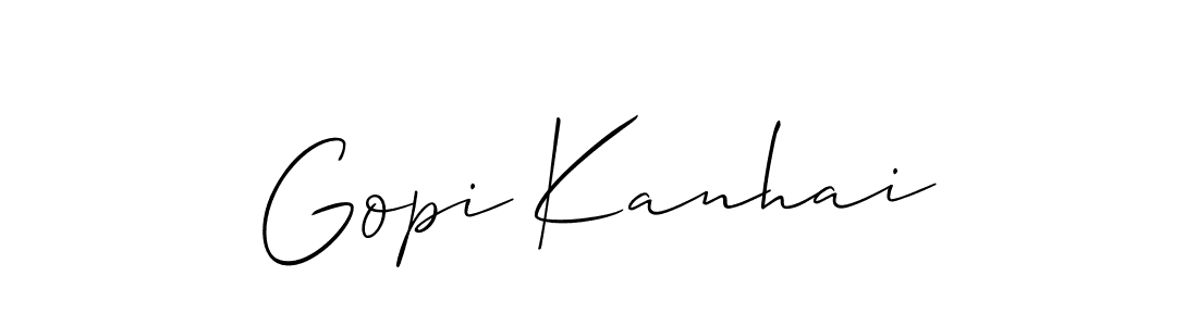 The best way (Allison_Script) to make a short signature is to pick only two or three words in your name. The name Gopi Kanhai include a total of six letters. For converting this name. Gopi Kanhai signature style 2 images and pictures png