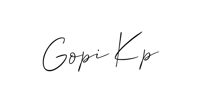 Design your own signature with our free online signature maker. With this signature software, you can create a handwritten (Allison_Script) signature for name Gopi Kp. Gopi Kp signature style 2 images and pictures png