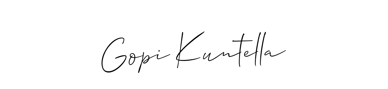Design your own signature with our free online signature maker. With this signature software, you can create a handwritten (Allison_Script) signature for name Gopi Kuntella. Gopi Kuntella signature style 2 images and pictures png