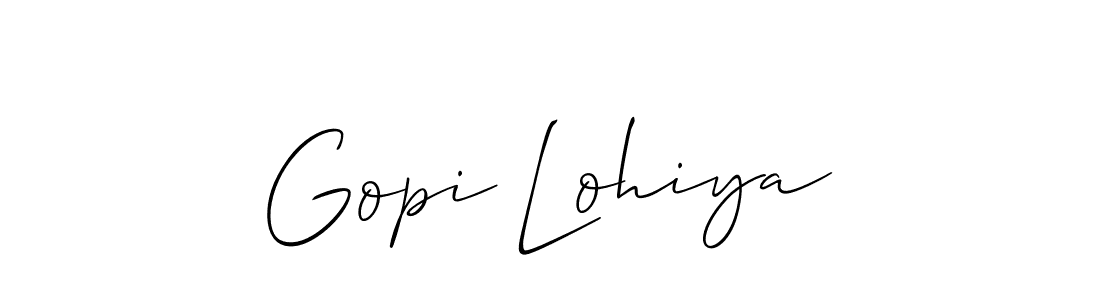 Gopi Lohiya stylish signature style. Best Handwritten Sign (Allison_Script) for my name. Handwritten Signature Collection Ideas for my name Gopi Lohiya. Gopi Lohiya signature style 2 images and pictures png