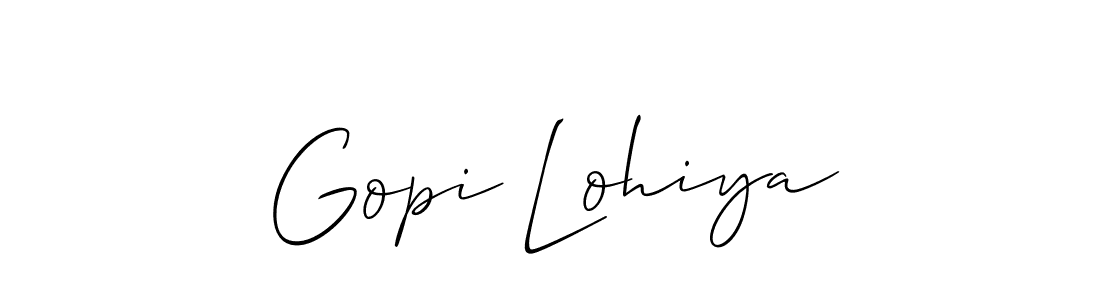Make a short Gopi Lohiya signature style. Manage your documents anywhere anytime using Allison_Script. Create and add eSignatures, submit forms, share and send files easily. Gopi Lohiya signature style 2 images and pictures png