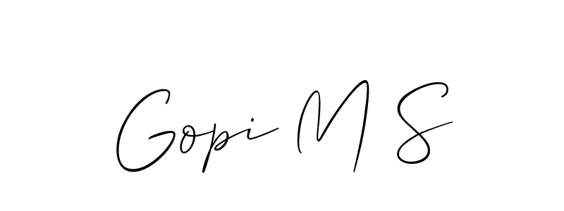This is the best signature style for the Gopi M S name. Also you like these signature font (Allison_Script). Mix name signature. Gopi M S signature style 2 images and pictures png