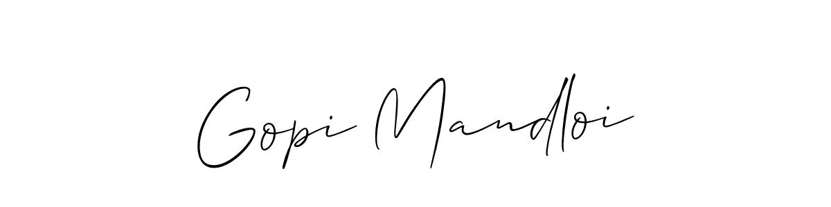 Use a signature maker to create a handwritten signature online. With this signature software, you can design (Allison_Script) your own signature for name Gopi Mandloi. Gopi Mandloi signature style 2 images and pictures png