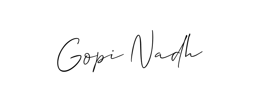 Similarly Allison_Script is the best handwritten signature design. Signature creator online .You can use it as an online autograph creator for name Gopi Nadh. Gopi Nadh signature style 2 images and pictures png