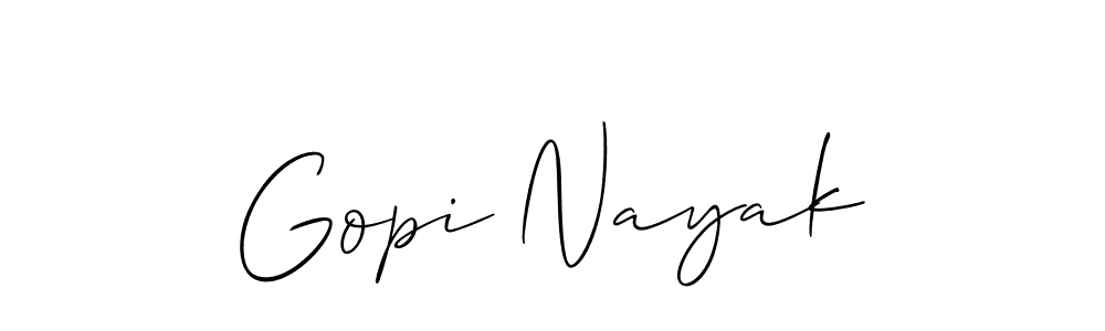 How to make Gopi Nayak name signature. Use Allison_Script style for creating short signs online. This is the latest handwritten sign. Gopi Nayak signature style 2 images and pictures png