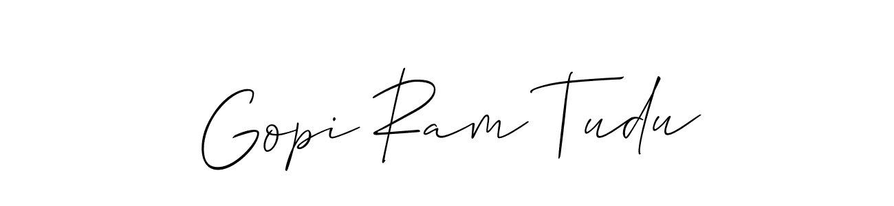 How to Draw Gopi Ram Tudu signature style? Allison_Script is a latest design signature styles for name Gopi Ram Tudu. Gopi Ram Tudu signature style 2 images and pictures png
