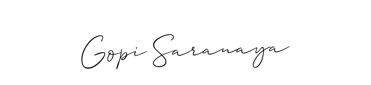 How to Draw Gopi Saranaya signature style? Allison_Script is a latest design signature styles for name Gopi Saranaya. Gopi Saranaya signature style 2 images and pictures png