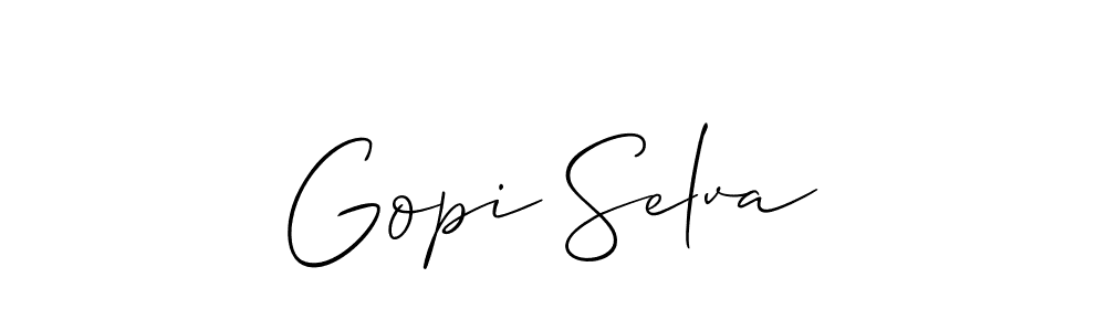 Allison_Script is a professional signature style that is perfect for those who want to add a touch of class to their signature. It is also a great choice for those who want to make their signature more unique. Get Gopi Selva name to fancy signature for free. Gopi Selva signature style 2 images and pictures png