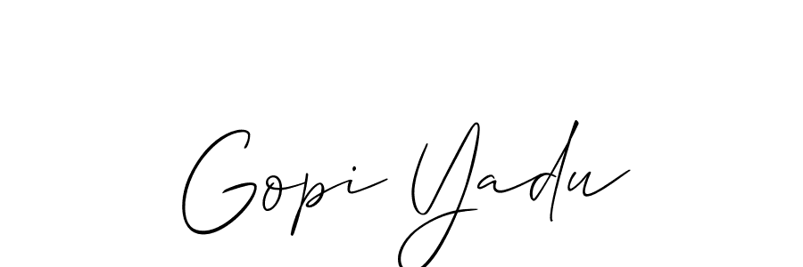 if you are searching for the best signature style for your name Gopi Yadu. so please give up your signature search. here we have designed multiple signature styles  using Allison_Script. Gopi Yadu signature style 2 images and pictures png