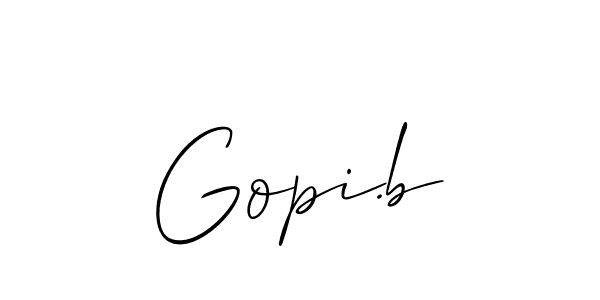 It looks lik you need a new signature style for name Gopi.b. Design unique handwritten (Allison_Script) signature with our free signature maker in just a few clicks. Gopi.b signature style 2 images and pictures png